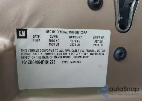 2004 Chevrolet Malibu Maxx Lt from USA, damaged, VIN 1G1ZU64864F191272